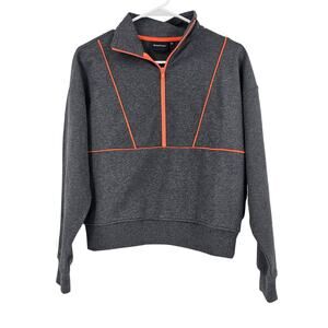 Richer Poorer Sweatshirt Gray Orange Terry Half Zip High Neck Pullover NWT Sz XS